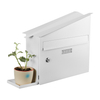 Zenewood Galvanized Steel Wall Mount Mailbox with Plant Holder- WPM02G